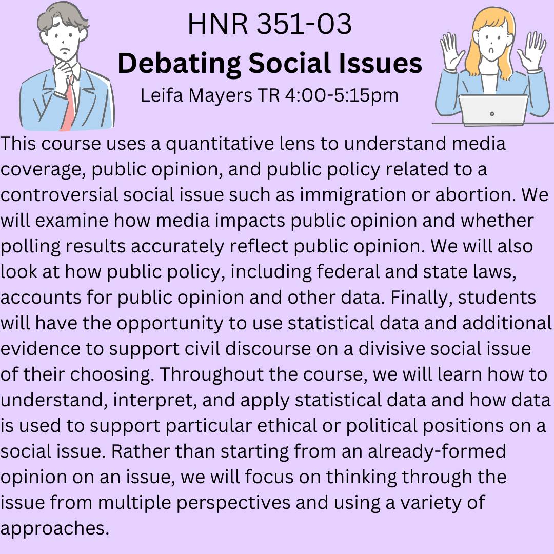 course description HNR 351-03